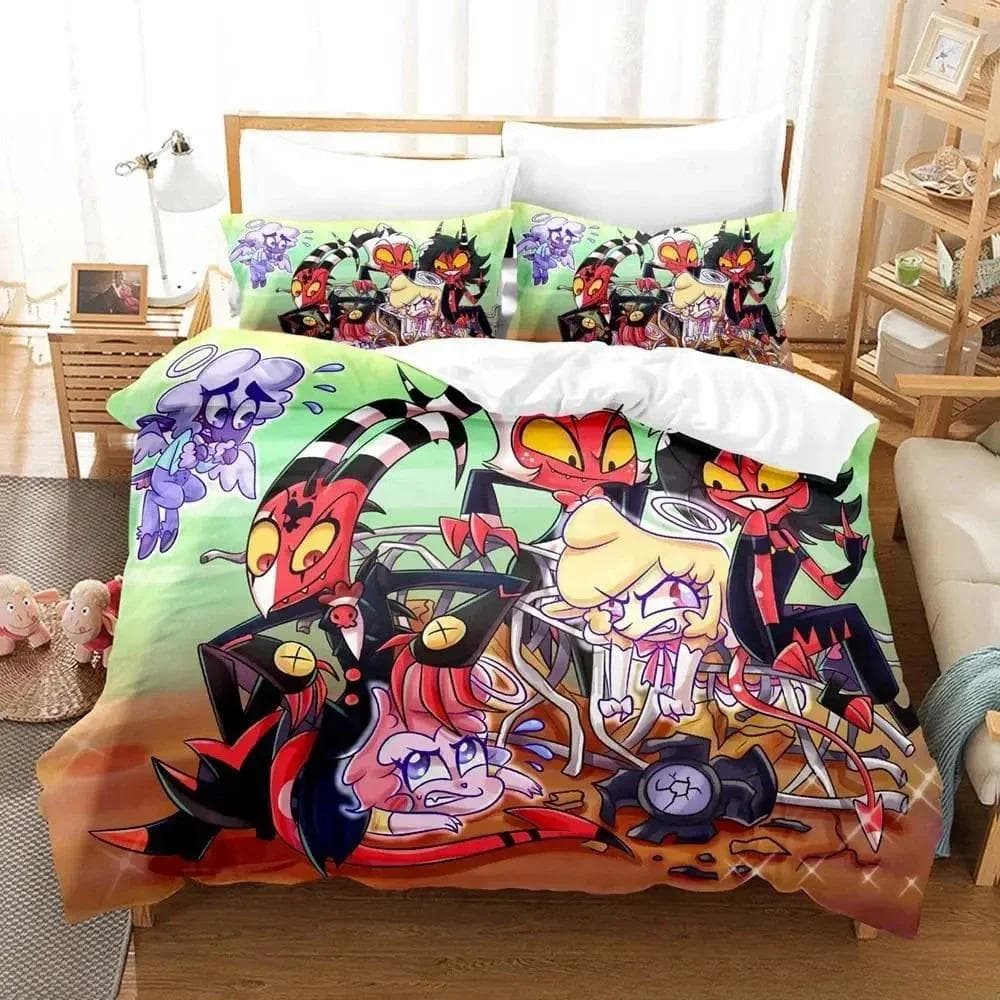 Home Living Luxury Gaming Loona boss Bedding Set Cartoon Anime three-piece set Adult Kid Bedroom Duvet cover Sets 3D Print Anime 70x133cm 2pcs