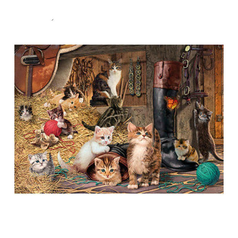 5D DIY Diamond Painting Cats Embroidery Mosaic Cross Stitch Rhinestone Decor 20X30CM