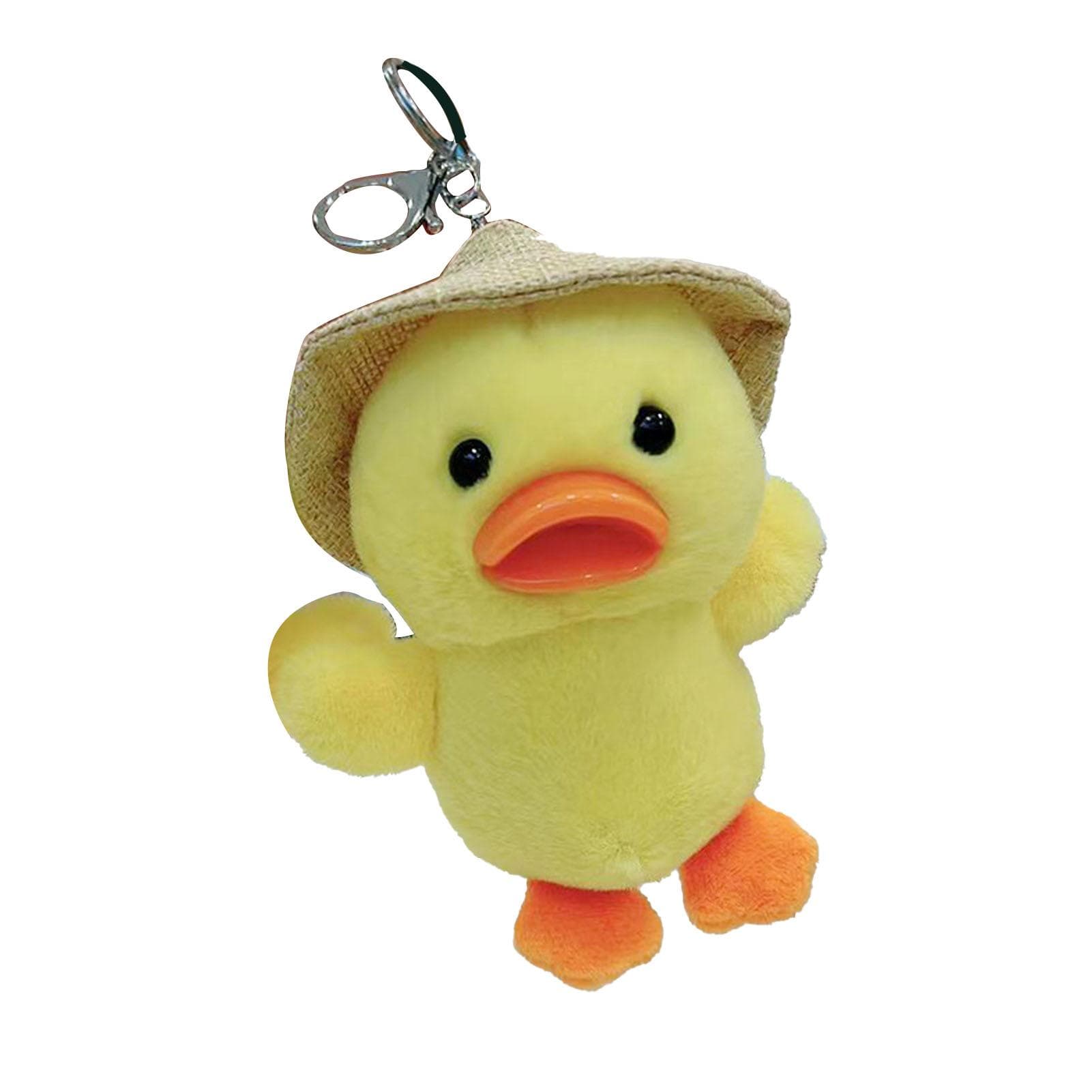Plush Duck Keychain Cute Fine Workmanship Soft Stuffed Duck Keychain Pendant for Bag Backpack Hat