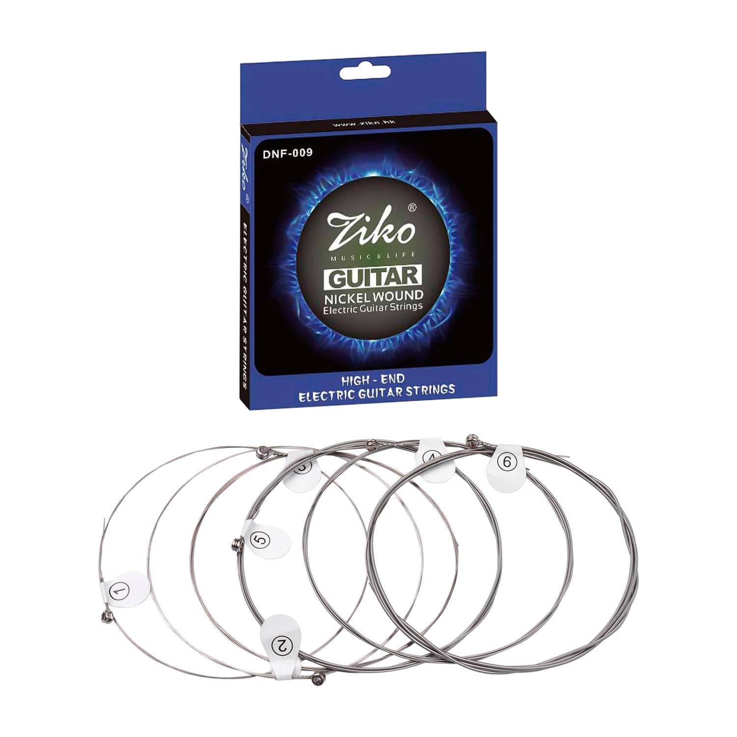 Electric Guitar Strings Hexagon Alloy Wire Nickel Wound Bright Corrosion Resistant 6 Strings Set 009-042 silver