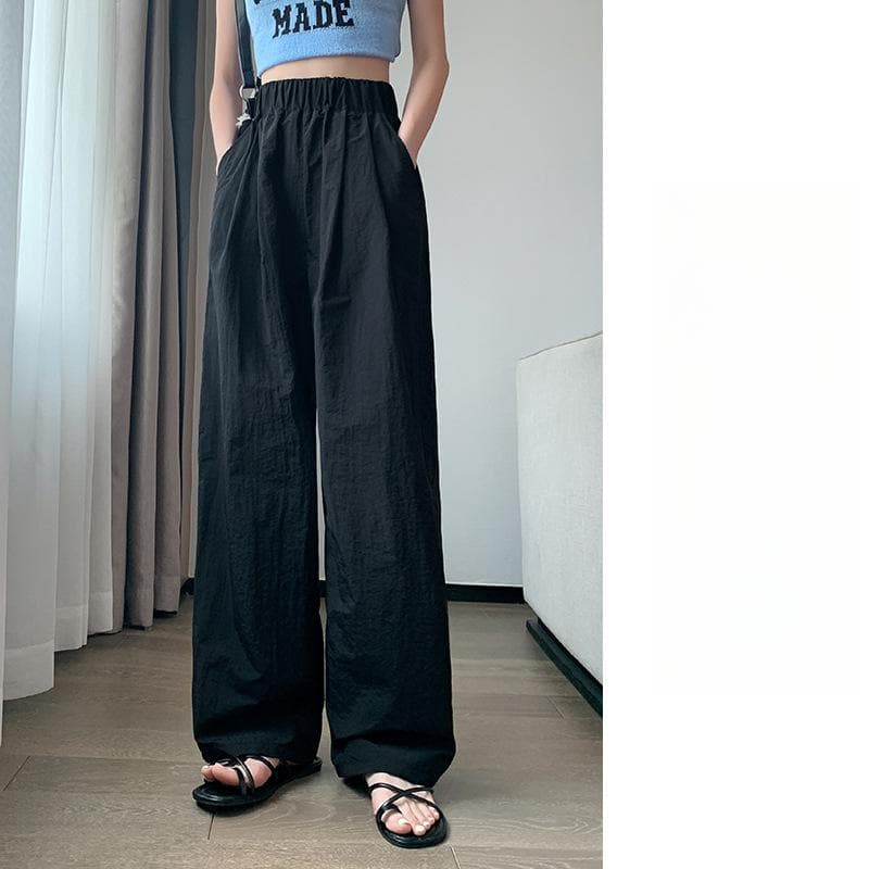 Wide-leg Pants Women's Summer Thin New Pleated Lazy Casual Pants XL
