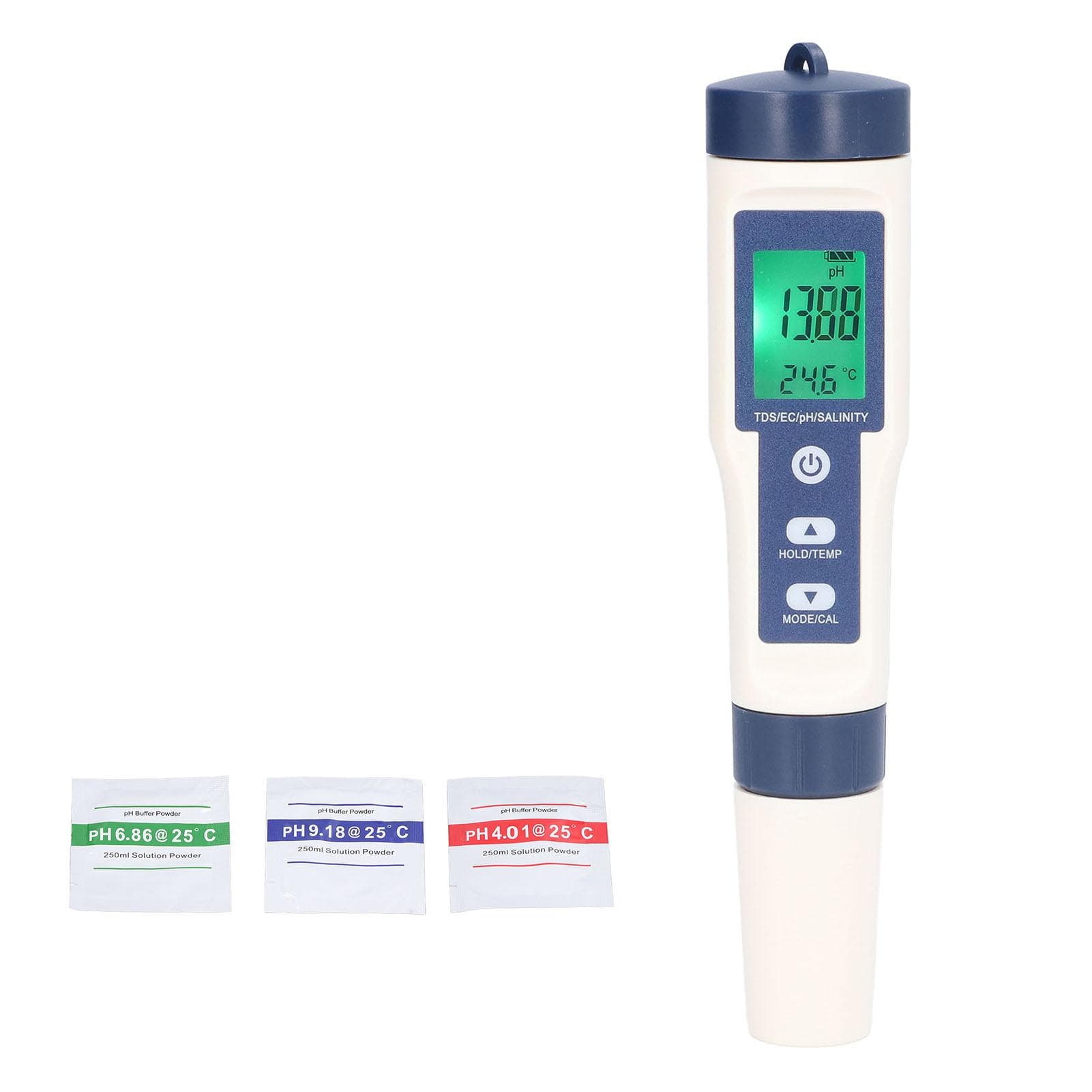Digital Water Quality Meter 5 in 1 PH Salinity Temperature TDS EC Waterproof Water Quality Meter
