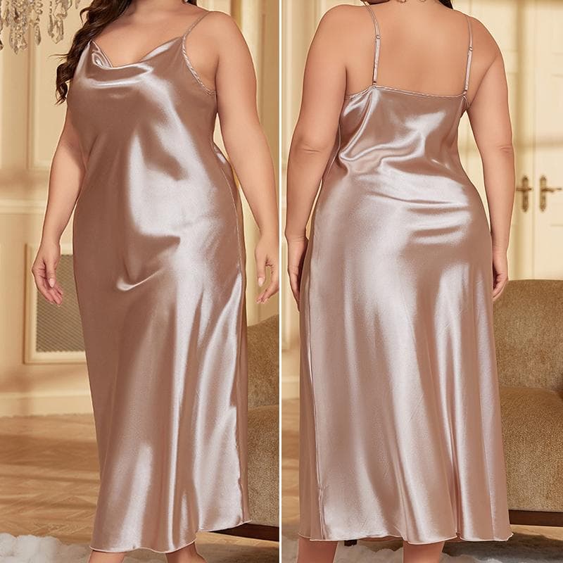 Pajamas, Women's Suspender Nightgown, Intimate Underwear, Sexy Suspender Pajamas, Underwear, Loose Satin Home Clothes 2XL