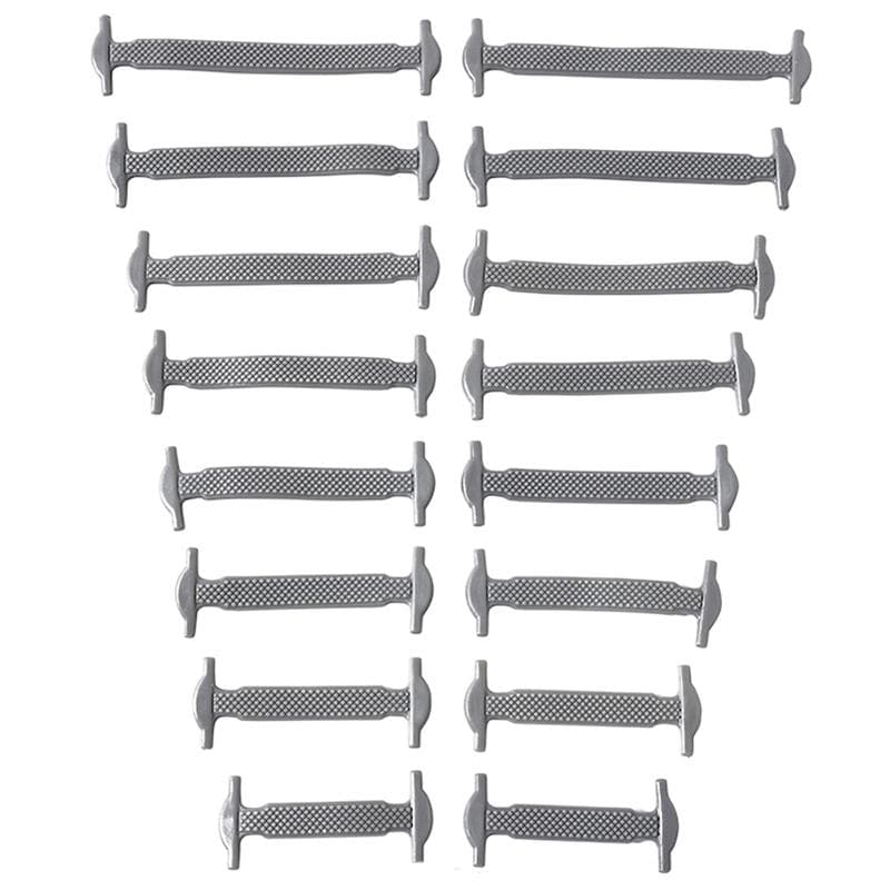 16Pcs/lot Silicone Shoelaces No Tie Shoelaces 12 colors Elastic Lace Shoelace Creative Lazy Silicone Laces Rubber Lace gray