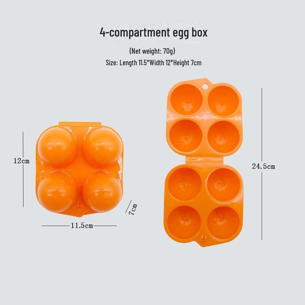 Portable 6-Grid Egg Protection Tray - Durable Outdoor PP Material 4 grid orange