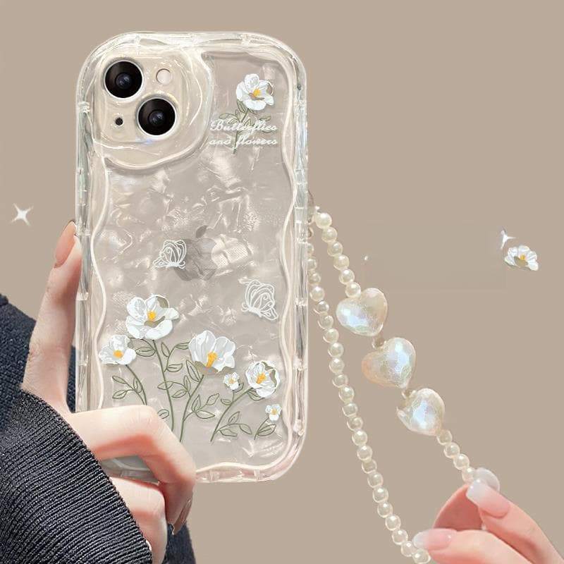 Applicable To Apple 15 Mobile Phone Case IPhone 14/13promax Line Flower Bracelet 11/12 Transparent Silicone Xr iPhone 14