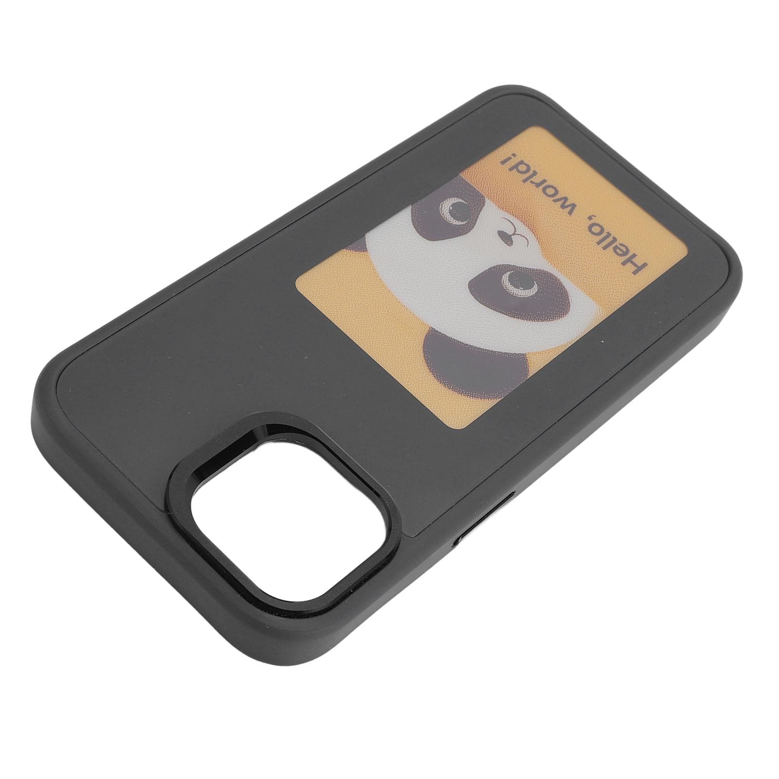 Smart NFC Ink Screen Phone Case TPU APP DIY Screen Projection Phone Cover with Aluminum Lens Frame black