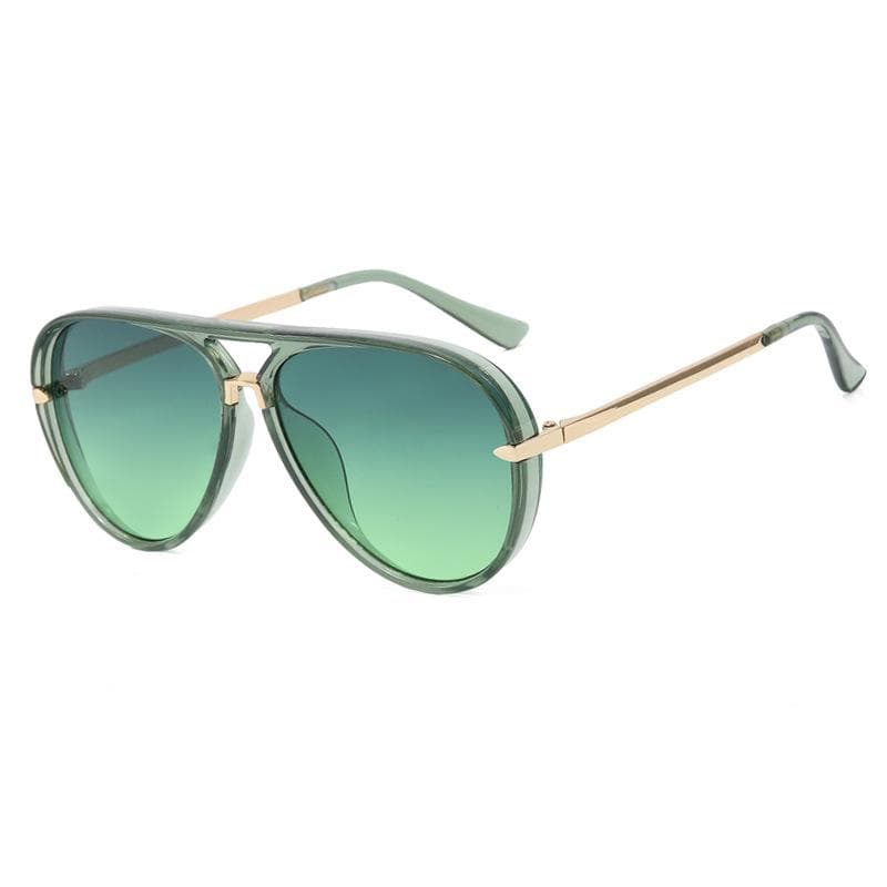 Vintage Big Frame Pilot Sunglasses Women Men Luxury Brand Punk Metal Outdoor Driving Eyewear Popular Designer As the photo