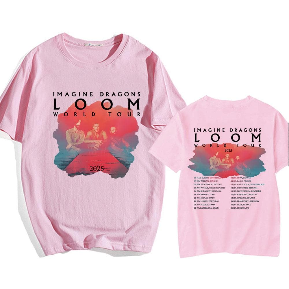Imagine Dragons Loom Tour 2025 T-shirt Short Sleeve Cotton Men/Women Tshirts High Quality Soft Unisex Streetwear Hip Hop Fashion XL