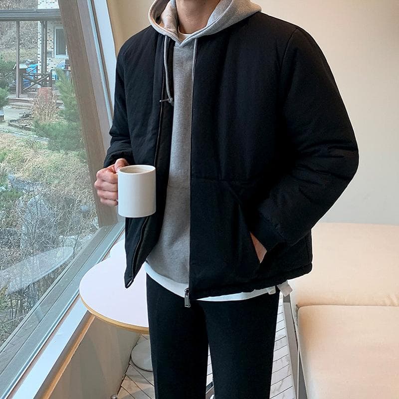 Short Cotton-padded Jacket for Men In Winter, Thickened Korean Style Trendy Cotton-padded Jacket, Autumn and Winter Jacket, Slim-fitting Cotton Jacket 2XL