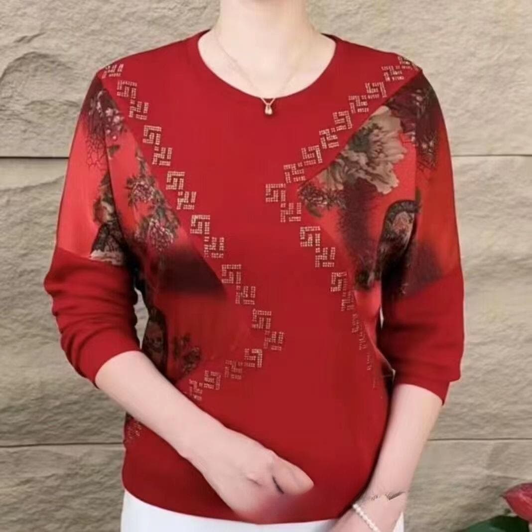 New Autumn and Winter Long-sleeved Large-size Women's Loose Belly Covering Versatile Casual Middle-aged Mother's Top 5XL