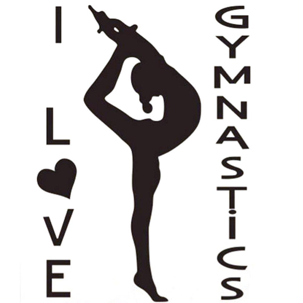 I Love Gymnastics Sticker Living Room Bedroom Backdrop Wall Decorative Decal
