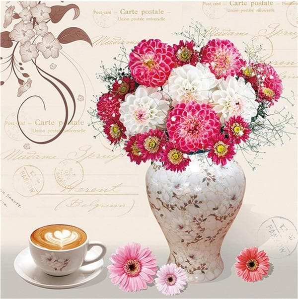 5D Round DIY Diamond Embroidery A vase of Daisy 3D Diamond Painting Full Rhinestones Diamond Mosaic 30X30CM
