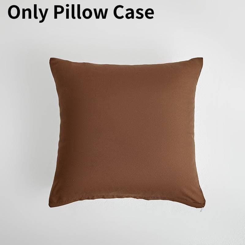 Luxurious Thick Plain Polyester Cushion Cover For Sofa And Living Room 18x18 Inches Brown