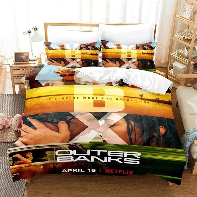 TV Outer Banks Bedding Set Boys Girls Twin Queen Size Duvet Cover Pillowcase Bed Kids Adult Fashion Home Textileextile EU Double 200x200cm