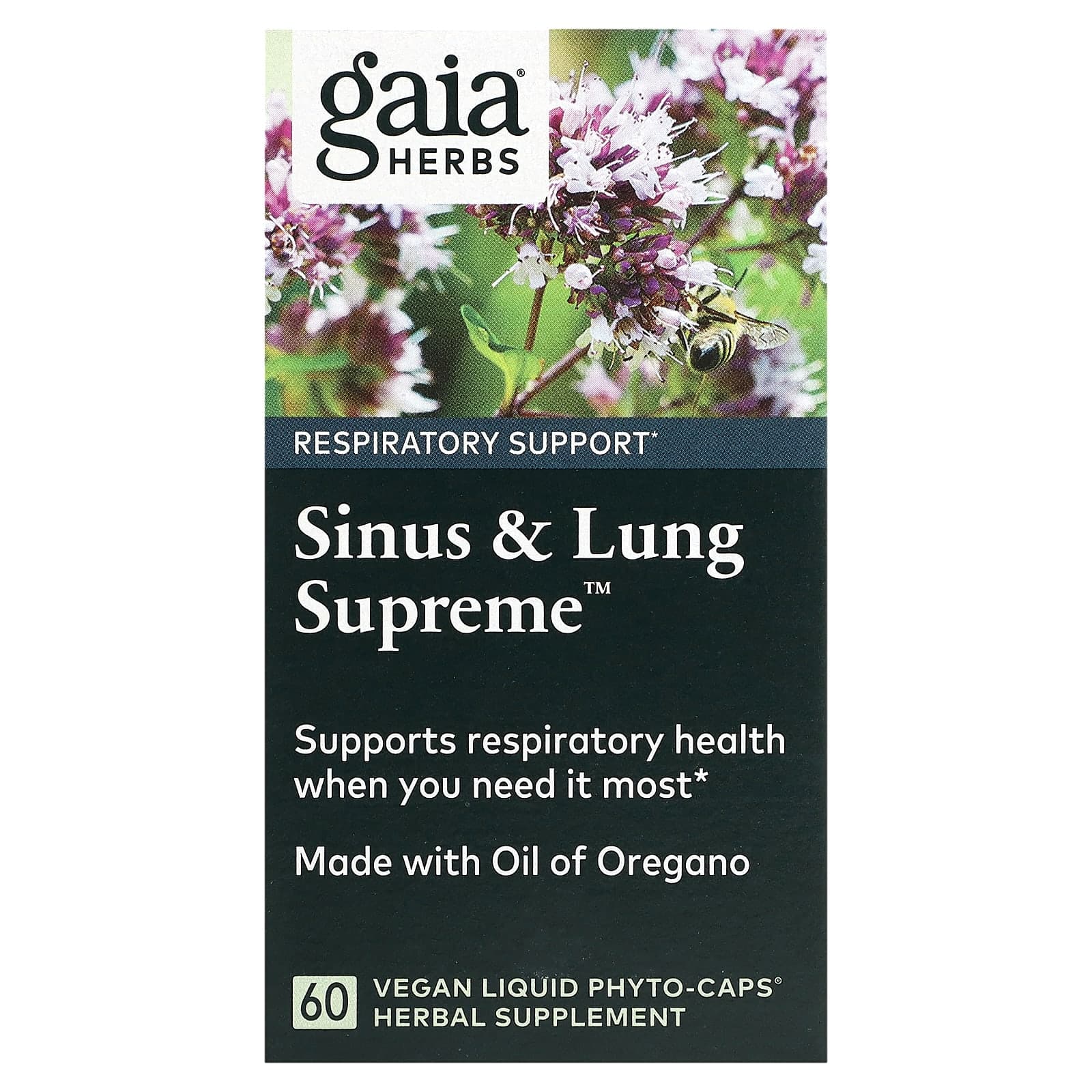 Gaia Herbs, Sinus & Lung Supreme, Veggie Liquid Phyto-Caps, 60 Tablets