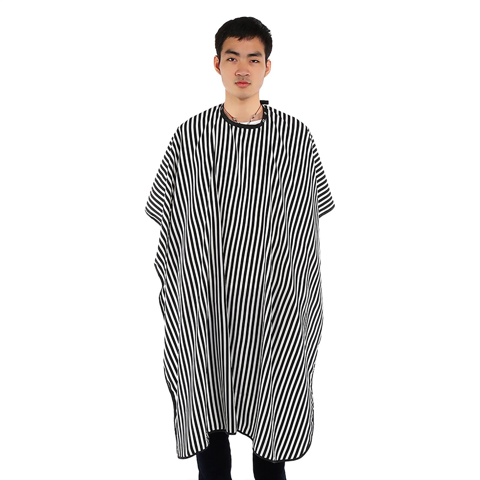 Adult Haircut Cape Stripe Hairdressing Hair Styling Cloth Wrap for Barber Gown Pro Salon Tool white