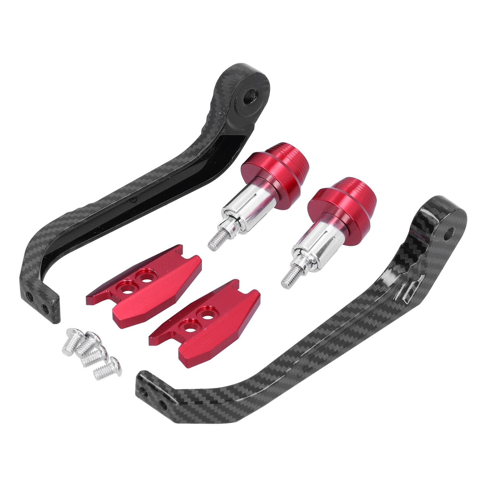 Motorcycle Handlebar Guard Carbon Fiber Style Aluminium Alloy Universal 22mm0.87inRed red