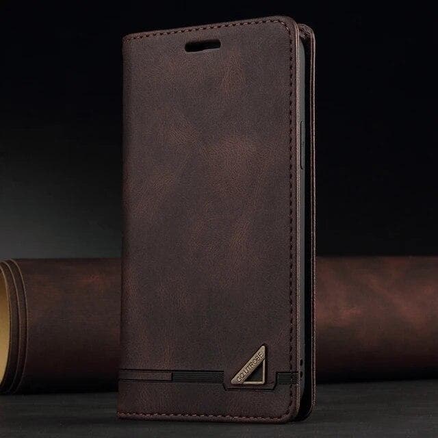 Flip Leather Case For Sony Xperia 10 V 1 V 10 IV 5 IV 1 IV 10 III 5 III 1 III ACE II Wallet Card Slots Stand Phone Cover Anti-theft Brush Bag Xperia 1 II coffee