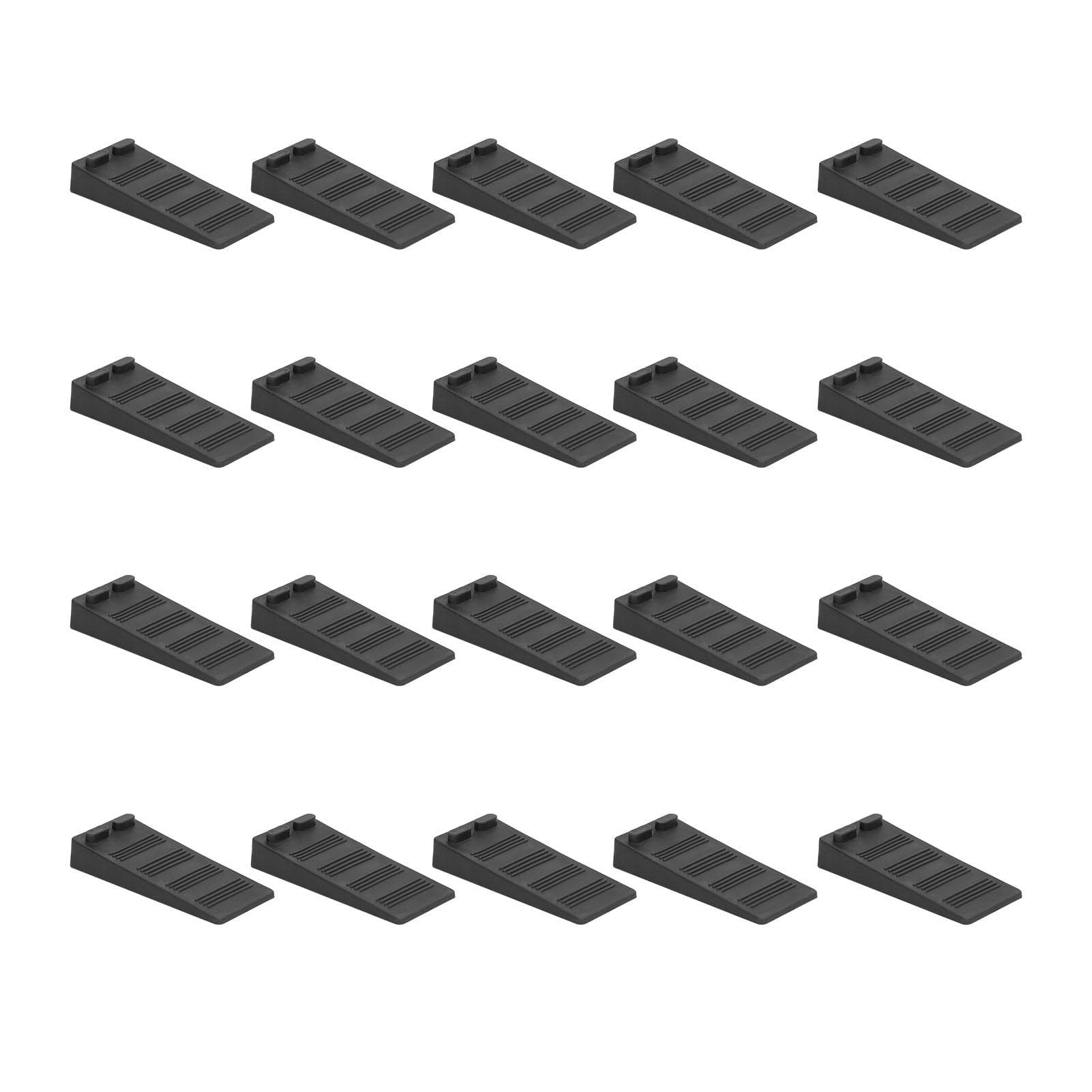 20 Pcs Door Stopper Anti Collision Black Drill Free Stable Floor Bottom Plastic Door Stop Wedge for