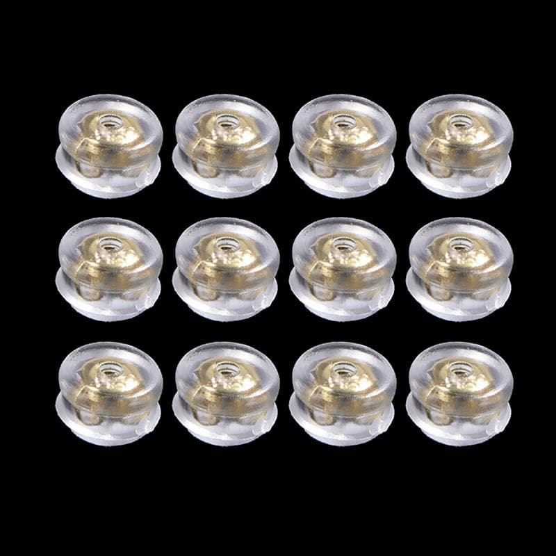 10Pcs Soft Clear Earnuts Earrings Backs Plugs Stoppers Findings Useful Jewelry gold