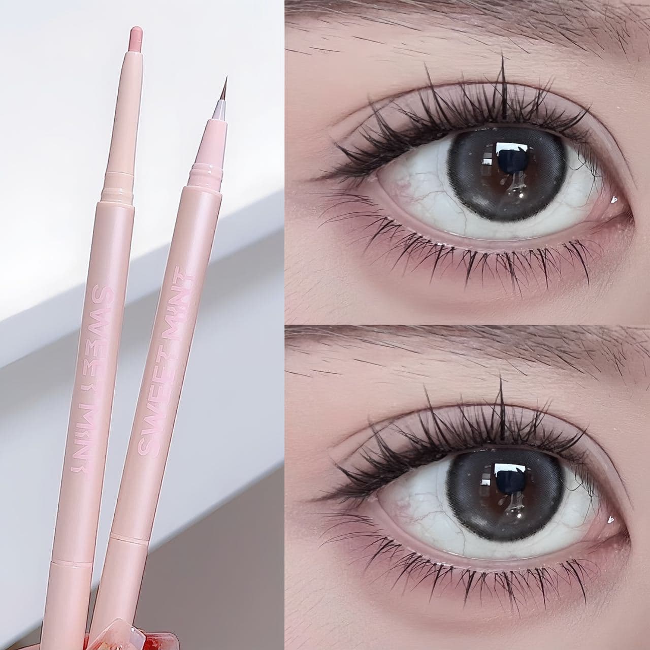 Double Head Matte Pink Lying Silkworm Pen Waterproof Lasting Natural Brightening Glitter Eyeshadow Pencil Makeup Cosmetic