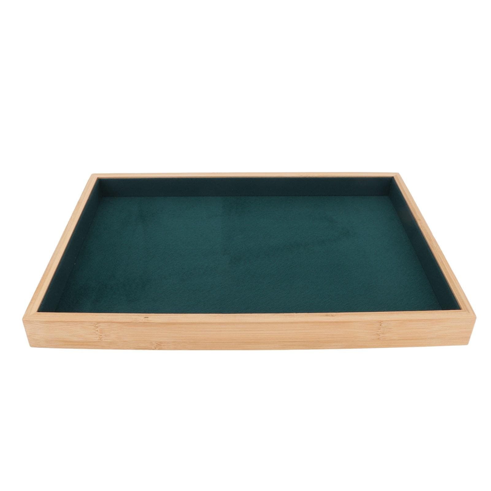 Wood Jewelry Tray Classic Elegant Scratch Resistant Multipurpose Jewelry Display Trays for Earrings green