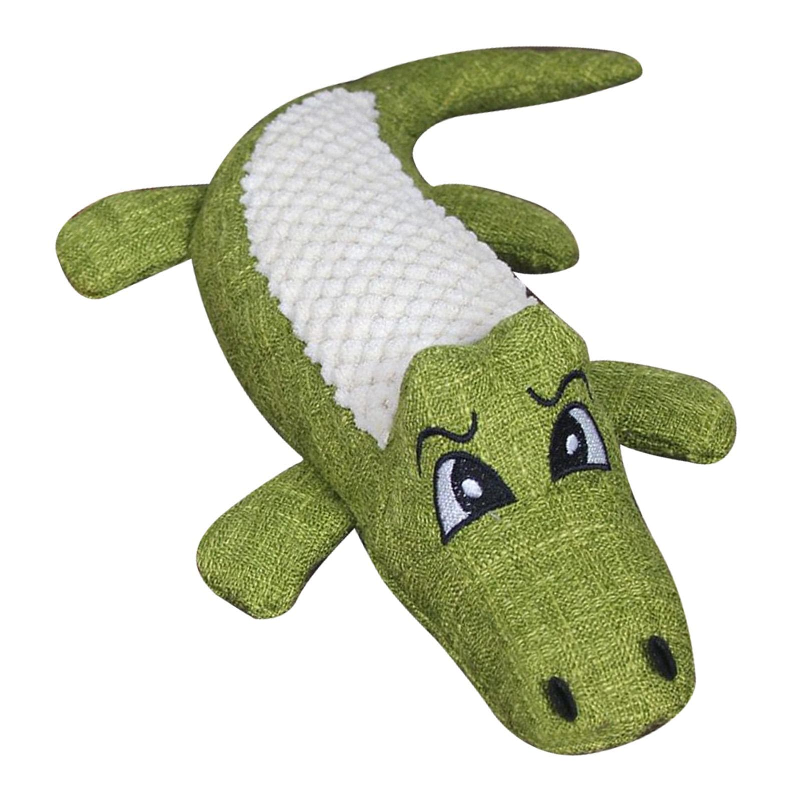Plush Squeaky Dog Toys Interactive Fun Cartoon Animal Shape Bite Resistance Teeth Grinding Stuffed green