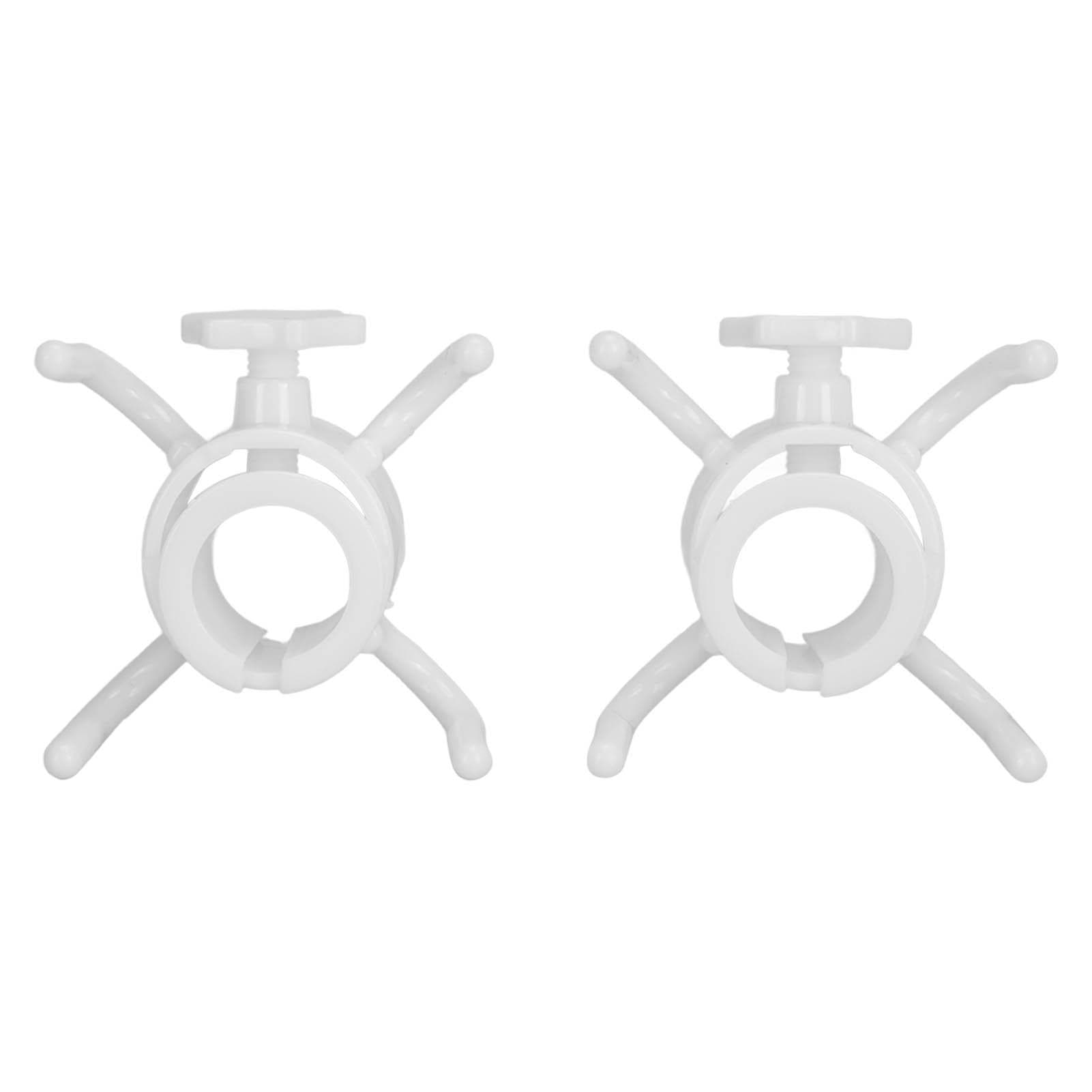 2Pcs Plastic Beach Umbrella Hanging Hook Umbrella Hanger 4 Prong Towel Hat Sunglasses Holder White white