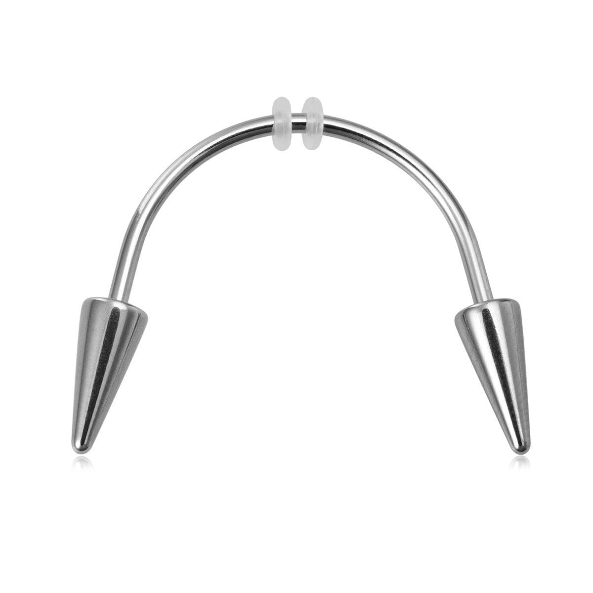 2 Pcs Smile Piercing Jewelry for Mouth,Vampire Fangs Piercing,Spike Face Piercing Jewelry,Tiger Teeth Lip Nail Halloween Jewelry gray