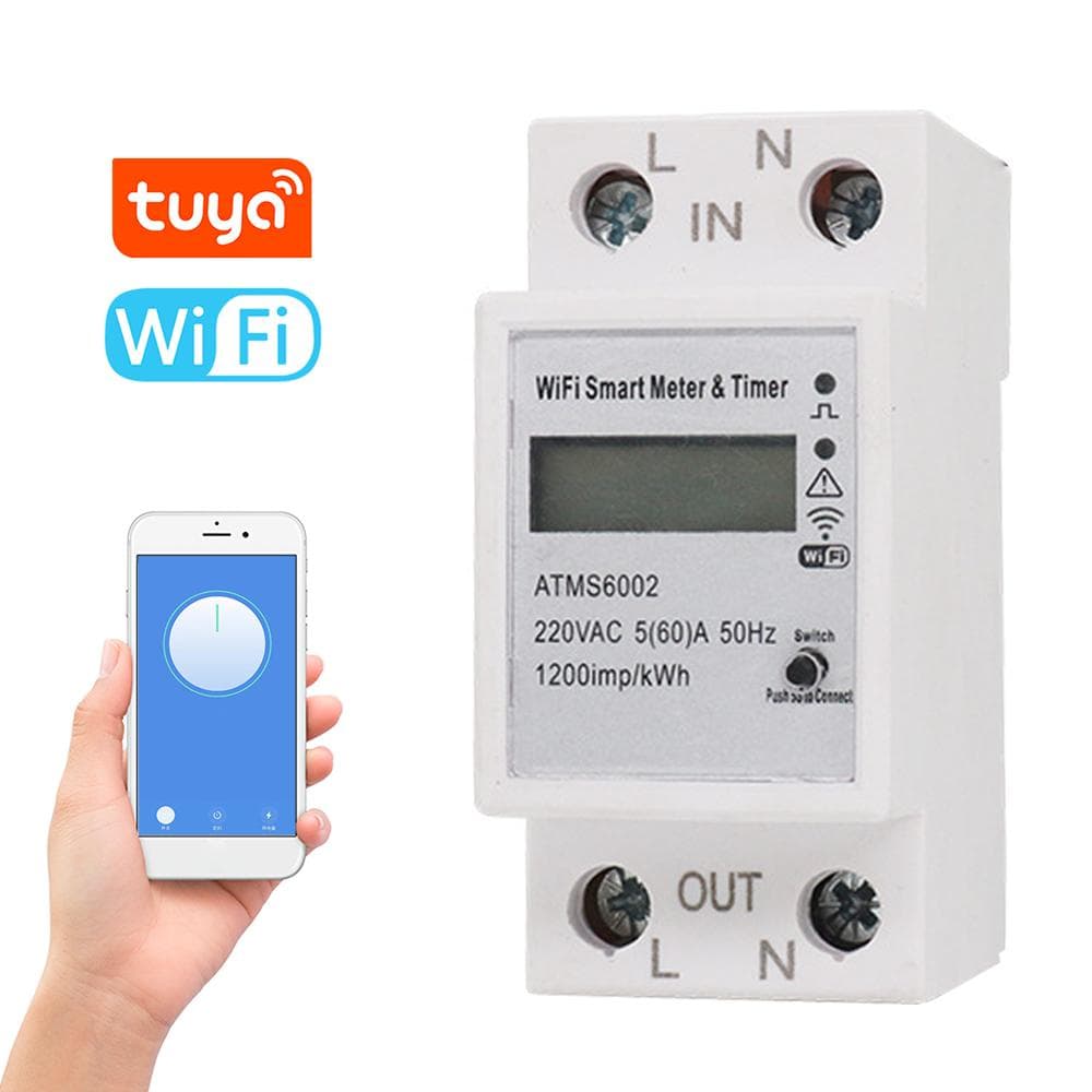 Tuya WiFi Intelligent Electric Meter Intelligent Energy Meter Timer Home Electric Meter white