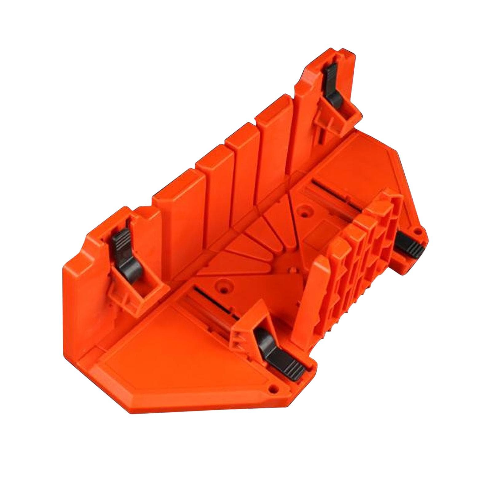 14-inch Mitre Box with Movable and Non-slip Jaw for Back Saw Slot Angles 45/ 22.5/ 90 Degrees Cuts 14-inch orange