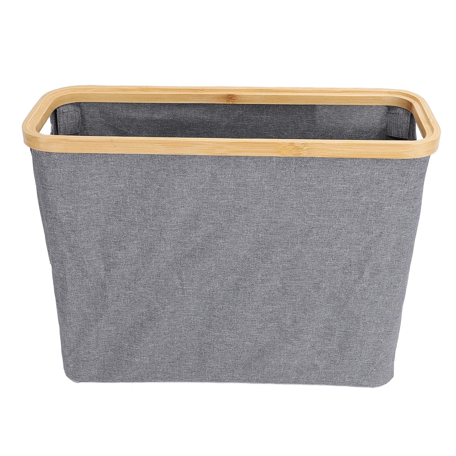 Toilet Paper Storage Basket with Lid Handle Foldable Standing See Through Window Toilet Paper gray