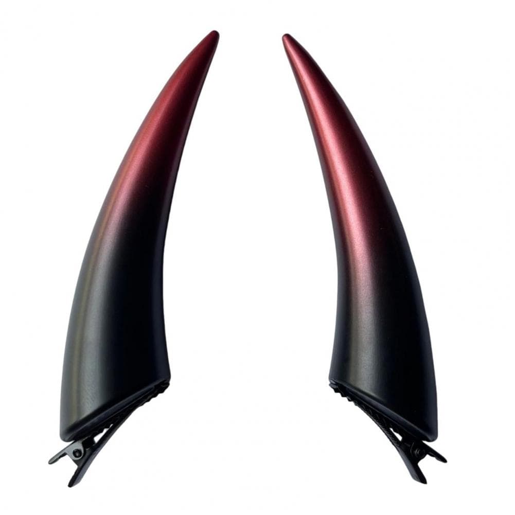 1 Pair Demon Horn Shape Hairpin Dark Gothic Style Halloween Hair Clip Daily Cosplay Party Theater Hair Pin red