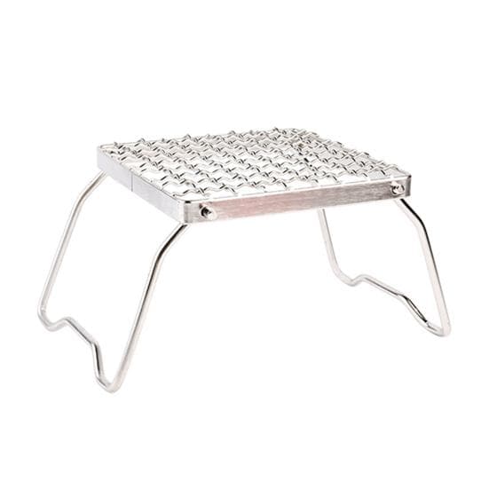 Gas Stove Stand High Stability Heat-Resistant Rustproof Portable Folding Picnic BBQ Grill Grate Camping Supplies silver