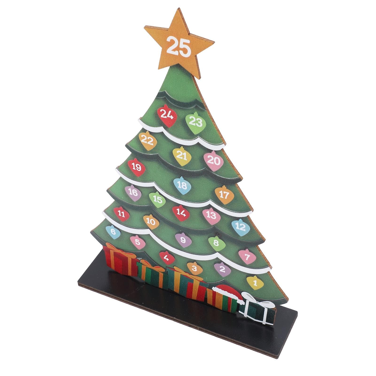 Xmas Tree Wooden Advent Calendar Home Decoration Desktop Ornament Wooden Advent Xmas Countdown