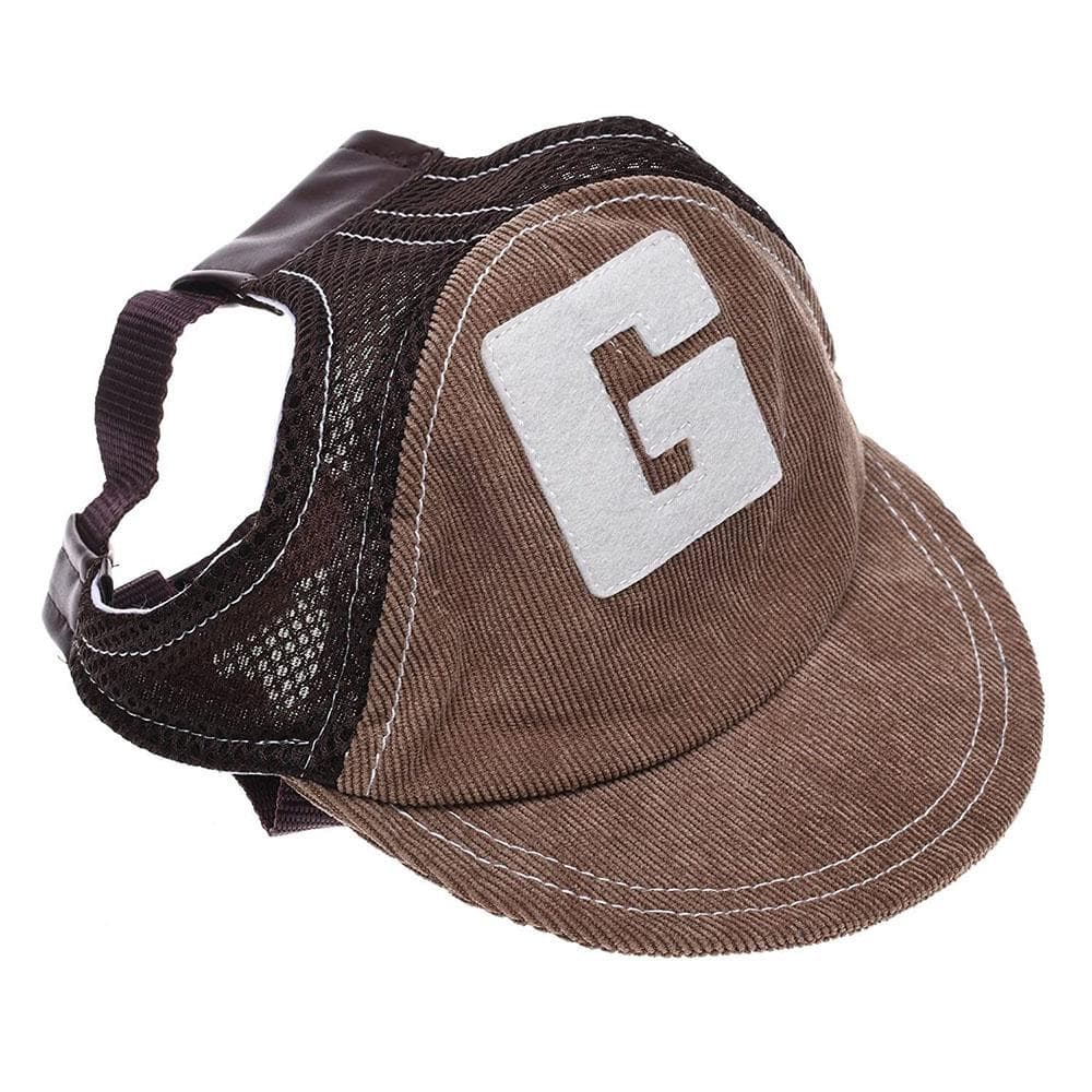 Dog Hat Dog Sunscreen Hat Baseball Cap Outdoor Sports Hat with Ear Holes Adjustable Pet Hat M coffee