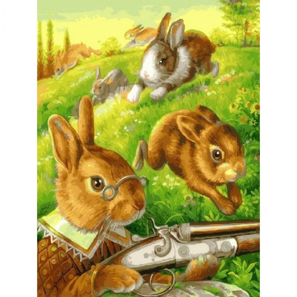 5d DIY Diamond Painting Rabbit Landscape Cross Stitch Diamond Embroidery Cartoon Patterns 20X30CM
