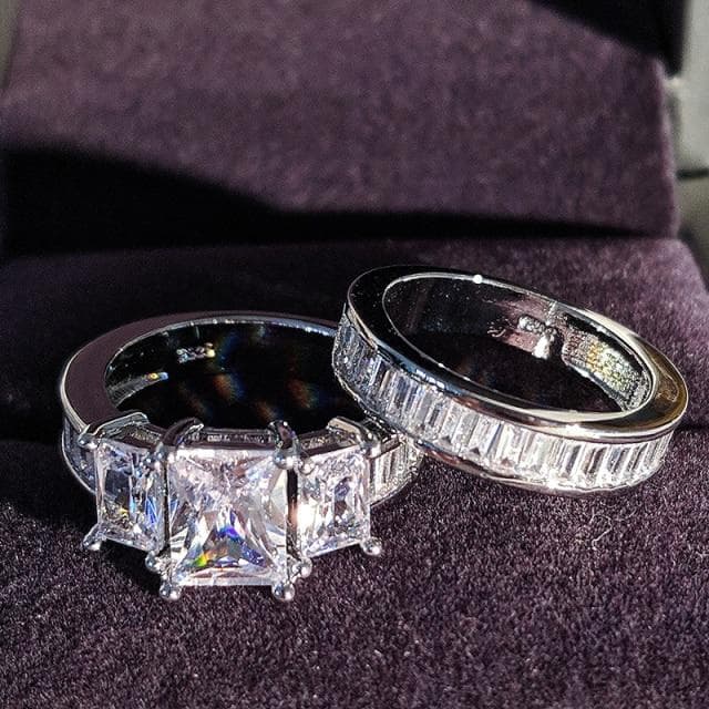 925 Sterling Silver Luxury Bold Big Wedding Rings Set for Bridal Women Engagement African Finger Christmas Gift Jewelry R4428 7