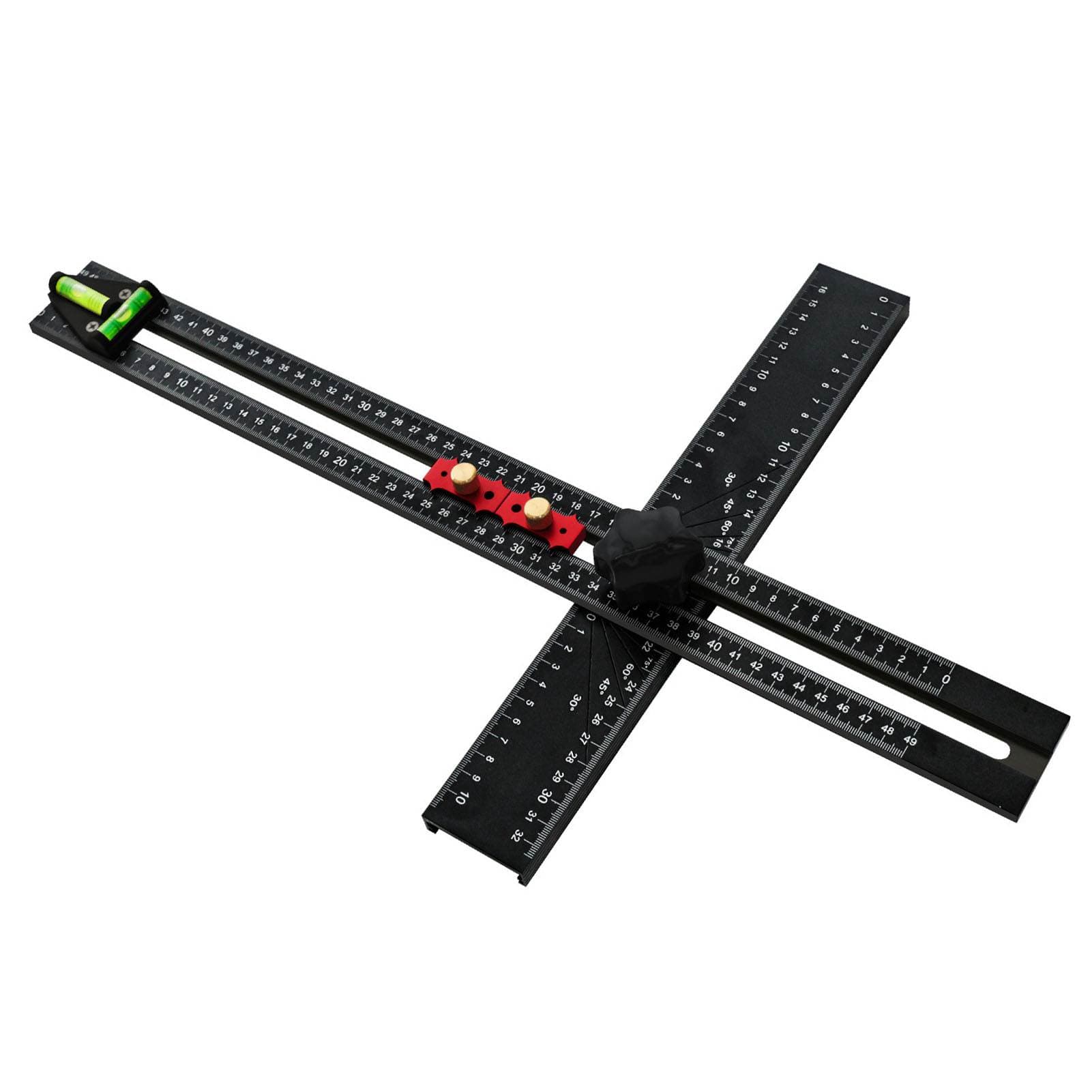 54cm T Square with Bubble Level 90 45 Degree Multi Angle Measuring Tool Adjustable Combination