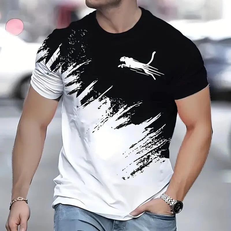 Animal T-Shirts For Men 3d Print T-Shirt Mens Sports T-Shirt Street Fashion Short Sleeve Tee Shirts Loose Oversized Men Clothing 5XL