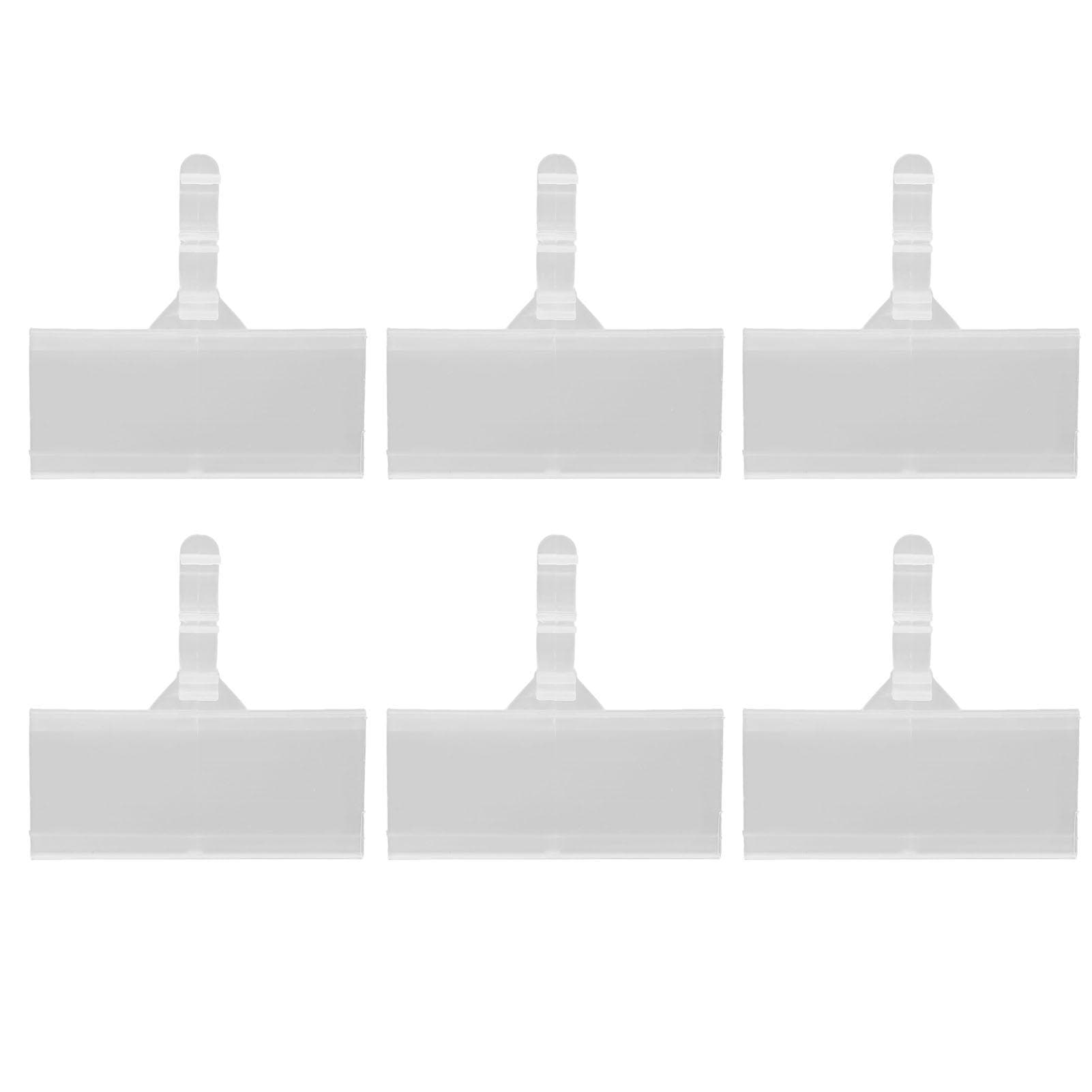 50 Sets Shelf Label Holders Plastic Shelf Tags Reusable Price Label Holder With Clips and Cards for