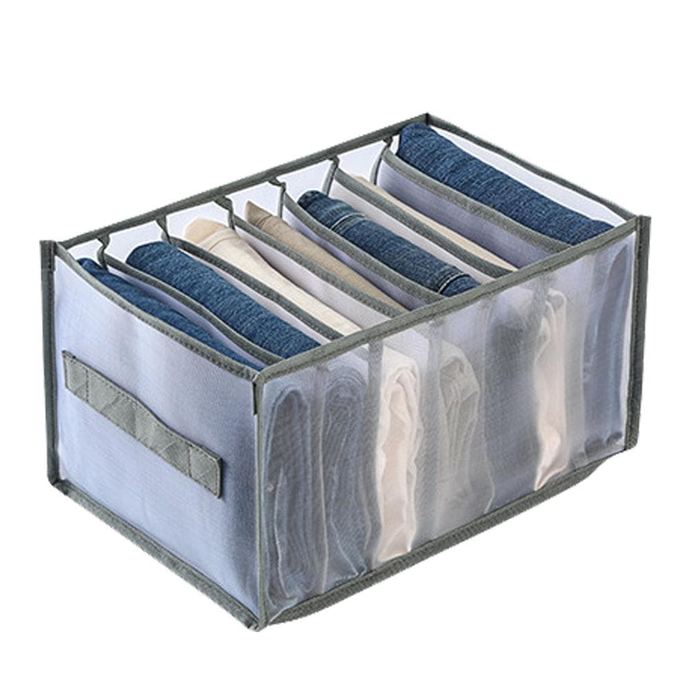 7 Grids/9 Grids Clothes Organizer Closet Organizer Storage Drawer Dividers with Handle Wardrobe 7 Grids grey