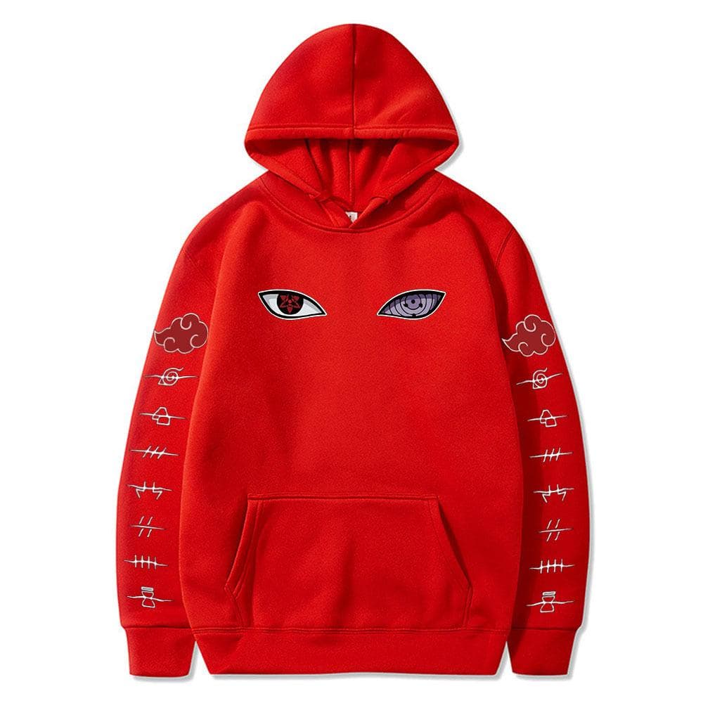 Naruto Cosplay Hoodie Harajuku Sweatshirts Men Cotton Hoodies S red