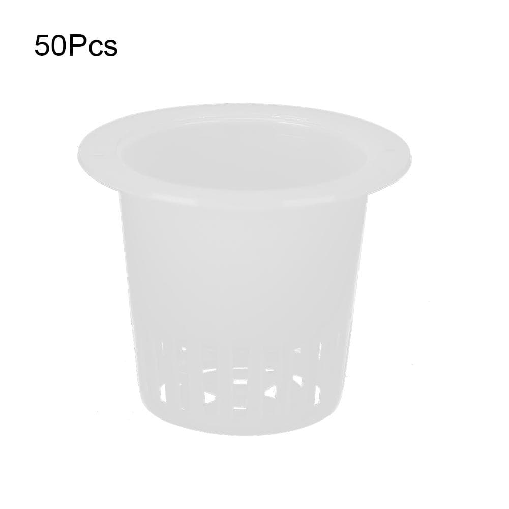 50Pcs Hydroponics Planting Basket Soilless Cultivation Flower Plant Growing Mesh PotWhite white