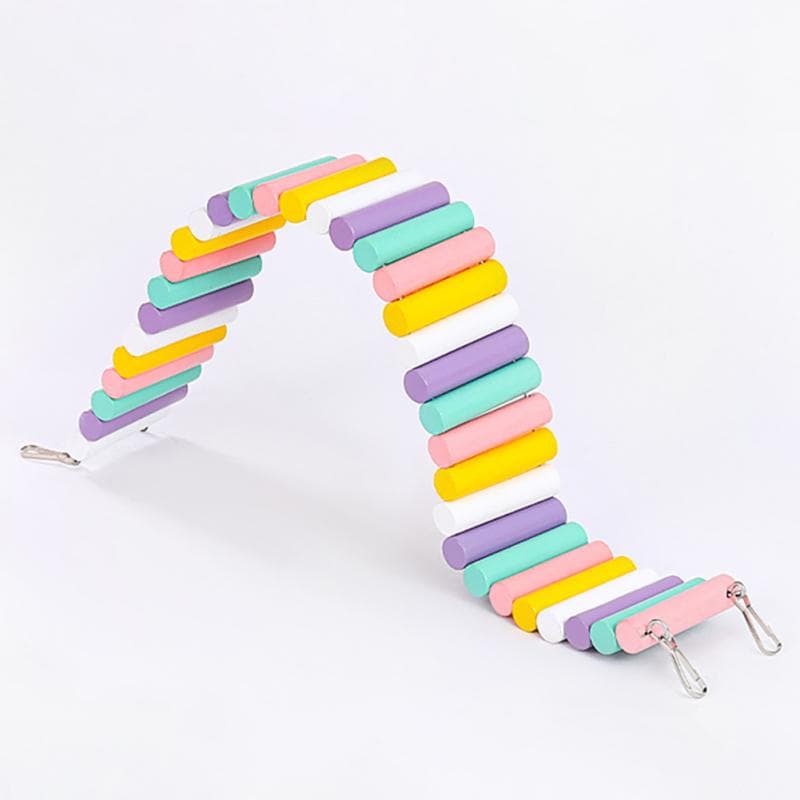 Hamster Colorful Exercise Ladder High-strength Natural Wooden Climbing Toys Pet Supplies With 2 Colorful 6x50cm
