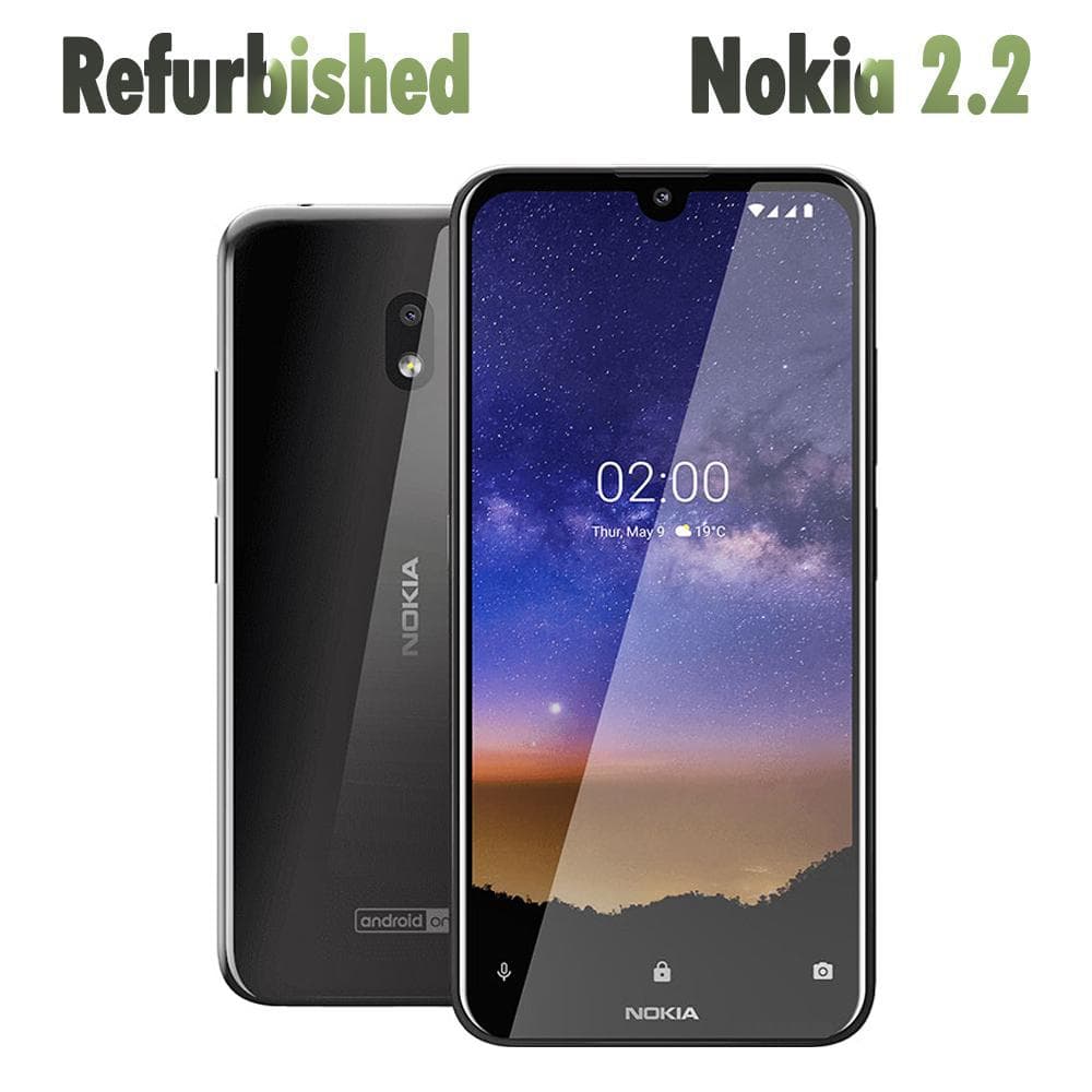 Refurbished Nokia Unlocked Original Nokia 2.2 5.71 inches Android 16GB 2GB RAM 13 MP Wi-Fi Mobile Phone With 1/2 SIM 1 Battery 1 Charger black