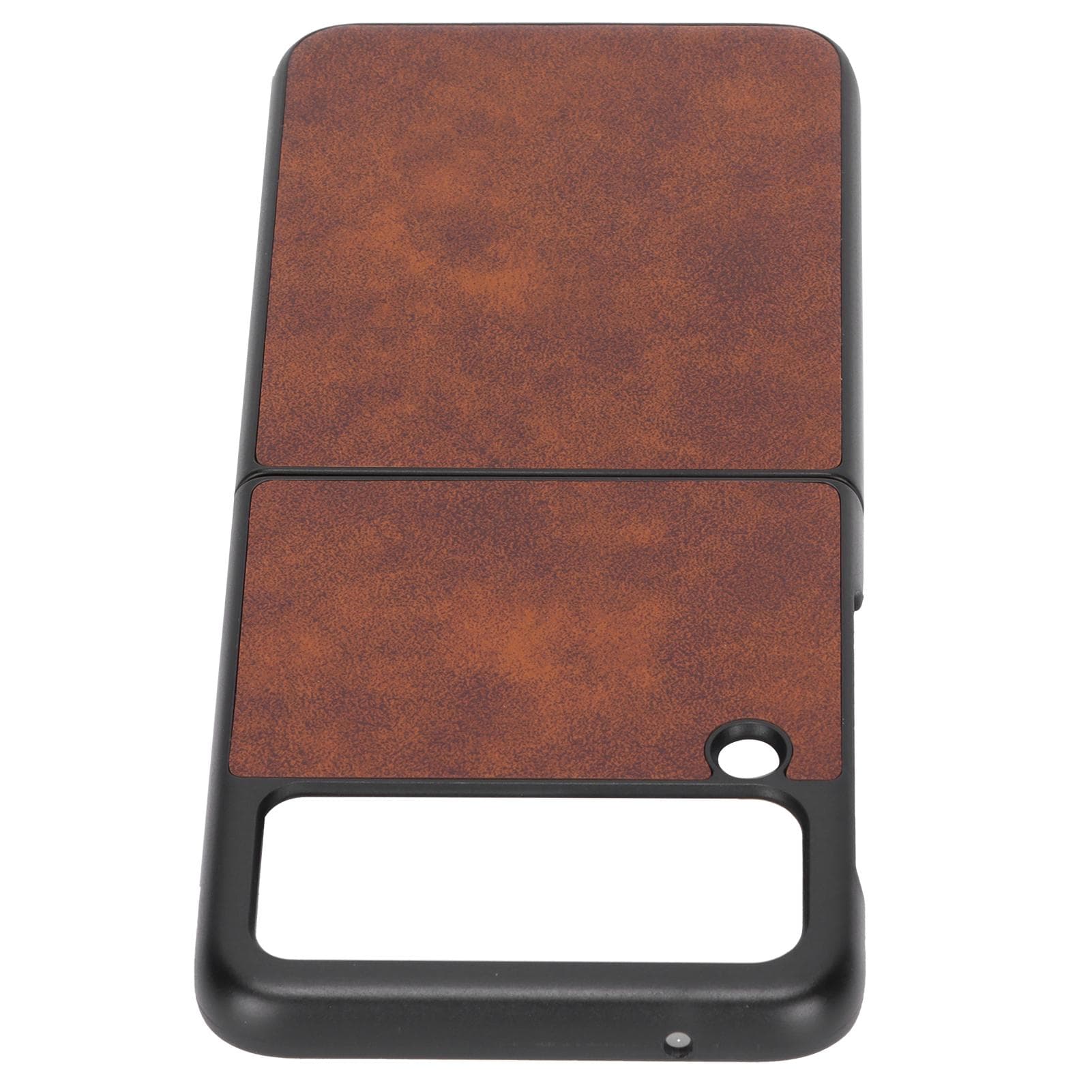 Business Real Leather Texture Protective Folding Phone Cases for Samsung Galaxy Z Flip 3Brown brown