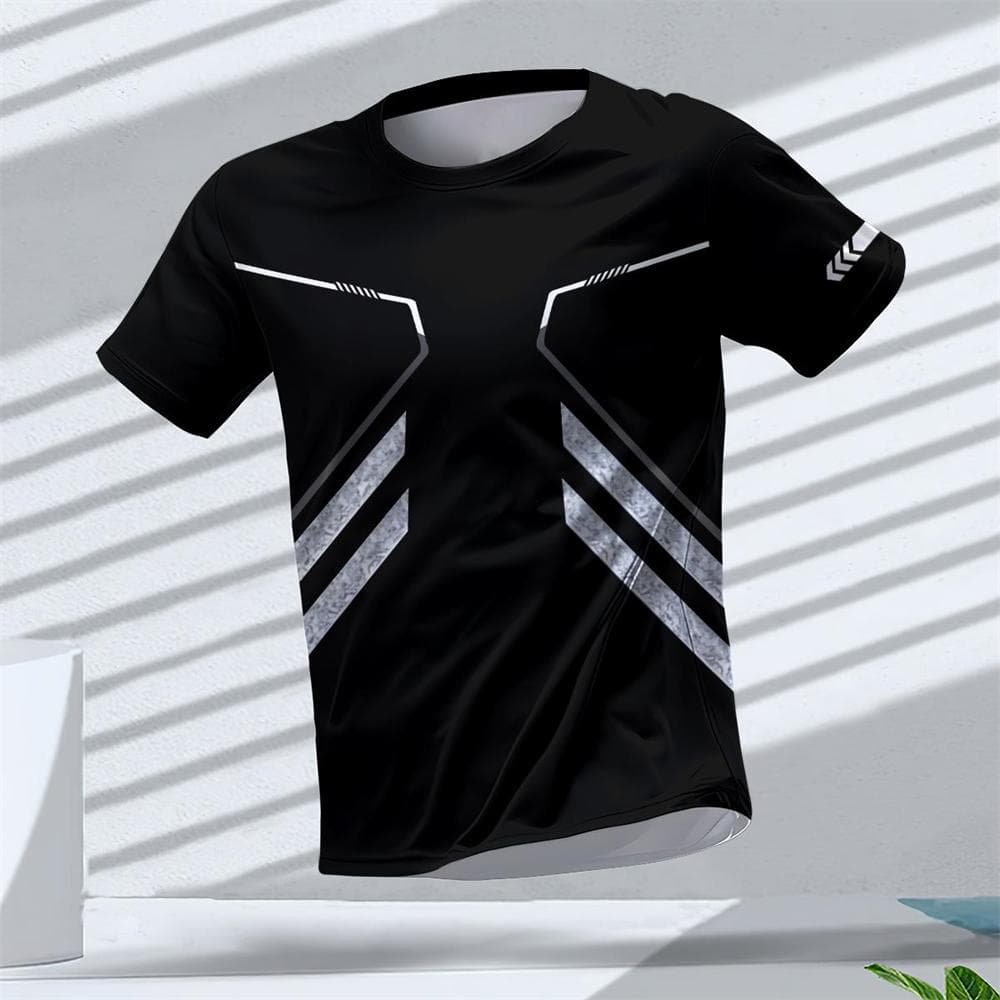 Gym Summer Quick Dry Breathable Men's T Shirt Outdoor Run Fitness Sports Short Sleeve Casual O-Neck Men Gym Sportswear T-Shirt L