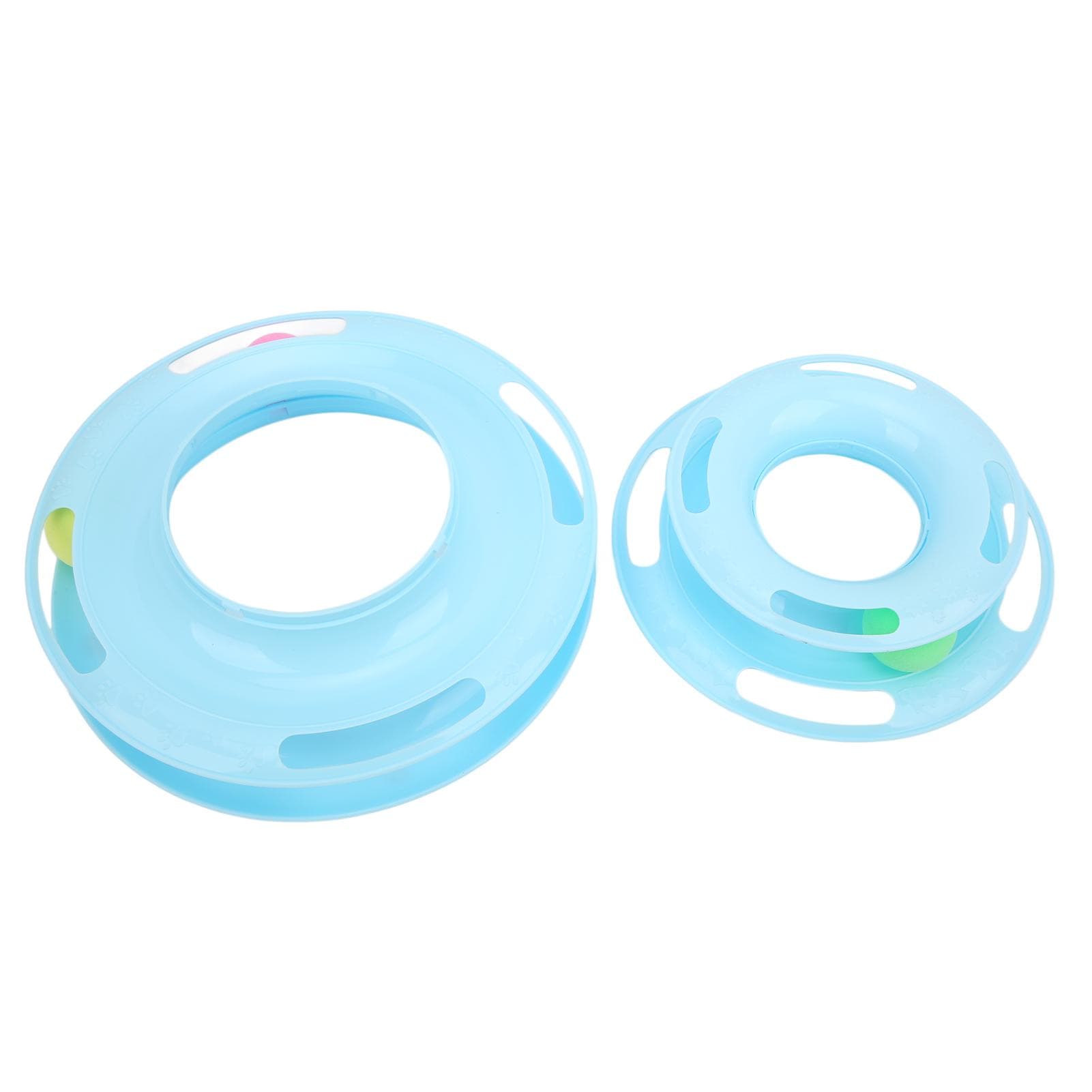 Cat Ball Towers Toys 3 Level Towers Tracks Roller Puzzle Toys for Kitty Cats Huning Chasing and blue